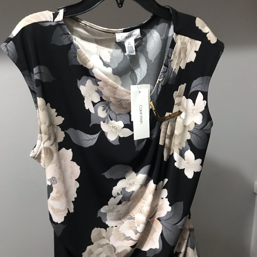 Black, cream and white shirt